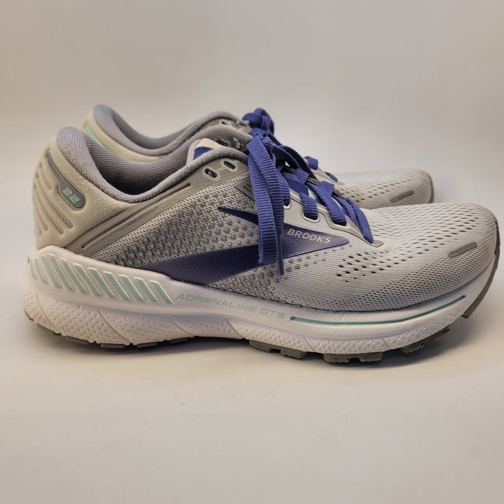 Brooks Adrenaline GTS 22 Womens Running Shoes Grey Blue 1203531B043 Size 6